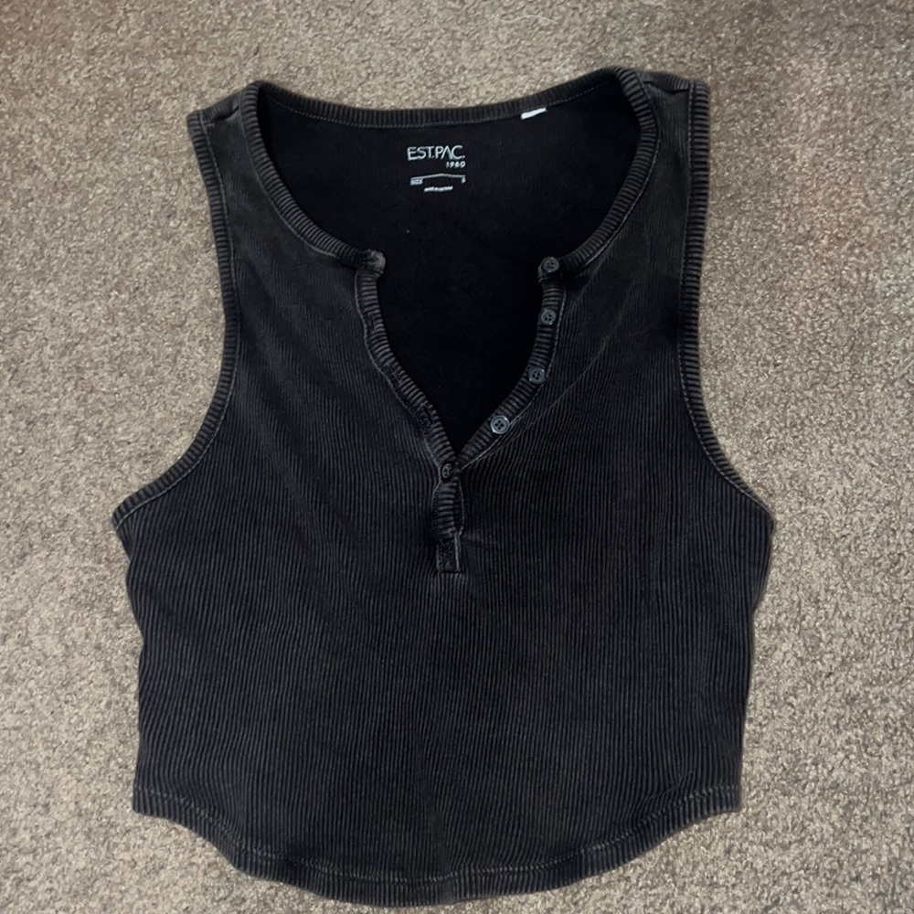 Pacsun button up tank, cropped